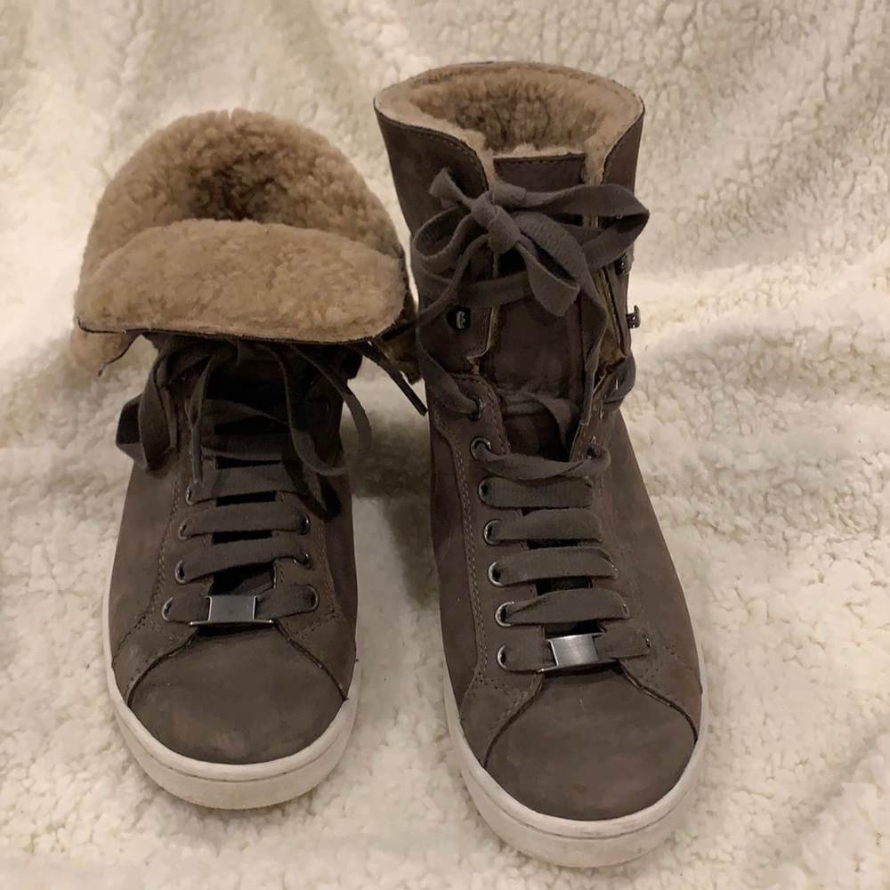 Ugg. Starlyn Leather and Shearling High Top Sneaker.